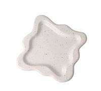 PPQIRU Porta Joyas Bandeja De Joyería Cerámica, Exhibición, Pendientes, Tachuelas, Decorativa, Placa(Beige22x22x2cm)