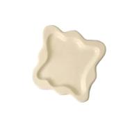 PPQIRU Porta Joyas Bandeja De Joyería Cerámica, Exhibición, Pendientes, Tachuelas, Decorativa, Placa(Yellow 19x19x2cm)