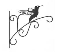 PPQIRU Soportes Para Cestas Colgantes 2 Pcs 11.8inch Curved Plant Hanger Heavy Duty Black Iron Bracket for Bird Feeder Lanterns for Flower Baskets Wind Chimes(Black B)