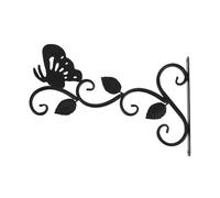 PPQIRU Soportes Para Cestas Colgantes 2 Pcs Metal Plant Hanger Wall Mounted Decorative Hook Hooks for Flower Basket Bird Feeder Wind Chime Lanterns(Black A)