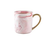 PPQIRU Tazas De Pareja Taza de cerámica 400ml, taza café con borde dorado, leche for té avena for desayuno aniversario pareja, 1/2 Uds(Pink Only cup)