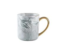 PPQIRU Tazas De Pareja Taza de cerámica 400ml, taza café con borde dorado, leche for té avena for desayuno aniversario pareja, 1/2 Uds(Grey Only cup)