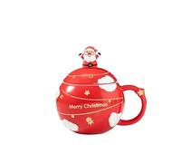 PPQIRU Tazas De Pareja Taza de cerámica con tapa, 2 uds., café, té la leche, desayuno, dibujos animados, cumpleaños, amigo, familia, hogar, oficina, beber, 400ml(Red)