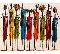 PPTRTYQ Pintar por Numeros Arte Abstracto Pintura-Africa DIY Cuadro al óleo con números para Kit de Pintura al óleo Digital para Adultos y niños de Lienzo decoración para el hogar 40x50cm Sin Marco