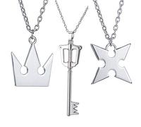 PPX 3 Piezas Corazones del Reino de Sora Corona y Cruz Collares Animado Cosplay Figura Colgante de Roxas para Aficionados