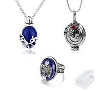 PPX Daywalking Katherine Necklace Colgante Charm Necklace-Royal Blue y Vampire Diaries Daylight Walking Signet Anillo de Damon para los fanáticos, con caja transparente