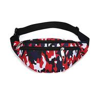 PPXGOGO Fanny Pack para hombres y mujeres, a la moda impermeable riñonera con cinturón ajustable, bolsas de riñonera casual para viajes y deportes, correr, Rojo (M-Red)