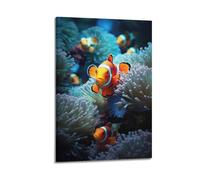 PPZEBDYB Póster de Paraíso de Pez Payaso, póster decorativo de lienzo para pared e impresión artística moderna para decoración de dormitorio familiar, 60 x 90 cm