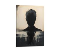 PPZEBDYB Póster de pintura de silueta negra, póster decorativo en lienzo para pared e impresión artística moderna para decoración de dormitorio familiar, 40 x 60 cm