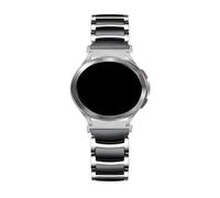PPzsyxx Correa de acero y cerámica for Samsung Galaxy Watch 7 6 5 4 40mm 44mm 6classic 47mm 43mm 5Pro 45MM sin espacios, repuesto de pulsera accesorios(No.1 black,For watch 4 44mm)