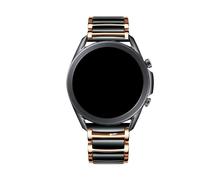 PPzsyxx Correa De Cerámica + Metal 20mm For Samsung Galaxy 7/6/5/4 40 44mm Classic 43 47mm Pulsera, 22mm For Huawei Watch GT6 GT5 Pro 46mm accesorios(Rose gold black,For Galaxy 4-5-6 40mm)