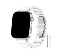 PPzsyxx Correa de cerámica y acero inoxidable for Huawei Watch Fit 5 5Pro 4 4Pro pulsera de Metal for Huawei Fit3 repuesto de correa de reloj mujer accesorios(Pure white,For Fit 4)