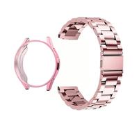 PPzsyxx Correa de Metal de acero inoxidable for Samsung Galaxy Watch 7, 6, 40mm, 44mm, funda protectora pulsera for FE(Pink,For Galaxy Watch FE)