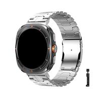 PPzsyxx Correa de metal de titanio for Samsung Galaxy Watch 7 Ultra 47 mm Pulsera de acero inoxidable for Galaxy Watch 7 Ultra Correa(Silver-Steel)