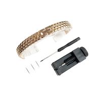PPzsyxx Correa de reloj universal de acero inoxidable macizo de 6mm 8mm 10mm 12mm 14mm for mujer. Reemplaza la cadena de reloj de metal. accesorios(Rose gold,14mm)