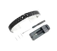 PPzsyxx Correa de reloj universal de acero inoxidable macizo de 6mm 8mm 10mm 12mm 14mm for mujer. Reemplaza la cadena de reloj de metal. accesorios(Black,6mm)