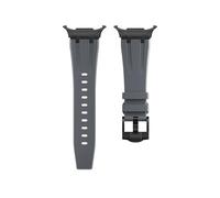 PPzsyxx Correa de silicona líquida for Samsung Watch Ultra for Galaxy Watch 7 Ultra 47mm Modificación de extremo curvo Cabeza de acero inoxidable(Black Gray(bagged))
