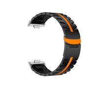 PPzsyxx Correa de titanio for Huawei Watch Fit 4 Pro, repuesto de correa de metal for Huawei Watch Fit 4 3 accesorios(Black Orange-Silver,For fit 4 pro)