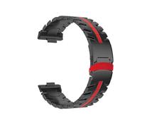 PPzsyxx Correa de titanio for Huawei Watch Fit 4 Pro, repuesto de correa de metal for Huawei Watch Fit 4 3 accesorios(Black Red-Black,For fit 4 pro)