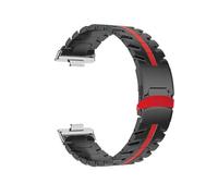 PPzsyxx Correa de titanio for Huawei Watch Fit 4 Pro, repuesto de correa de metal for Huawei Watch Fit 4 3 accesorios(Black Red-Silver,For fit 4)