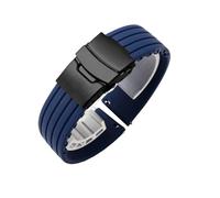 PPzsyxx Correas de reloj de silicona de liberación rápida de 18mm, 20mm, 22mm y 24mm for Samsung 7/6/5/4, 40mm, 44mm, 6 bandas deportivas clásicas de 43mm y 47mm(Midnight Blue Black,18mm)