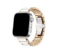 PPzsyxx Pulsera de cerámica de imitación for Huawei Watch Fit 4 y 3. Correas de repuesto for HUAWEI FIT 4Pro for mujer. accesorios(Pale Gold white,For Fit 4 Pro)