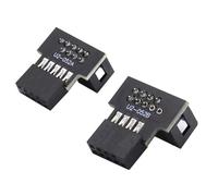 Pqahffowr 1 Conjunto de 90 grados macho a USB 2.0 10 pines 9 pines para adaptador de extensión de placa base