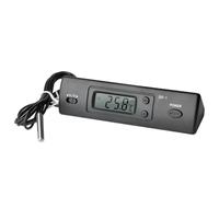 Pqahffowr -1 Termómetro de coche Pantalla LCD C/F Reloj Sensor de temperatura Controlador Interior Exterior Termostato con Sonda