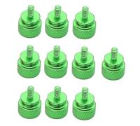 Pqahffowr 10 unids/lote UNC6-32 M3.5 tornillo de mano para soporte GPU PSU carcasa de ordenador tornillo panel lateral PC ensamblar WaterCooling verde