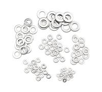 Pqahffowr 105 unids 304 acero inoxidable plano Arandelas M3 M5 M6 M8 M10 para kit de reparación de tornillos Herramienta