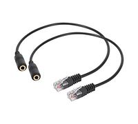 Pqahffowr 2 unids 3,5 mm auriculares estéreo a jack a macho Rj9 convertidor adaptador de enchufe cable de cable