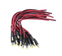 Pqahffowr 20 unids 5,5 x 2,1 mm macho DC Power Jack Plug CCTV Camera Línea de conexión de alimentación