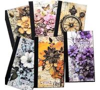 Pqahffowr 240 piezas de papel de scrapbooking estilo de malla para periódicos indeseables, papel de corte de flores vintage para kit de diario