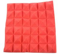 Pqahffowr 30X30X5Cm Papel Pintado Pegatina PrÁCtico AcÚStico Panel Espuma Parada Sonido Esponja AbsorciÓN Estudio KTV Sala Bar Prueba De Sonido Esponja SÓLida Etiqueta De Pared 3D (Rojo)