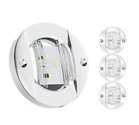 Pqahffowr 4 unidades serías luces interiores de barco, luz de cortesía de puente de barco LED 12 V 3 pulgadas redondo blanco 6 LED luz de ancla de mesa trasera trasera