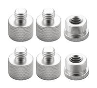 Pqahffowr 6 unidades serías de adaptador de rosca de micrófono 5/8 a 3/8 macho y 3/8 a 5/8 macho rosca adaptador de tornillo para pie de micrófono