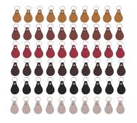 Pqahffowr 60 piezas - Kit de llaveros de piel sintética con llaveros de piel sintética en con remaches y llaveros de piel para bricolaje grabado