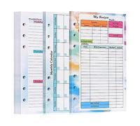 Pqahffowr 82 hojas A6 Budget Planner recarga Bloc de notas planificador Bloc de notas 6 agujeros para tapa de archivador A6 Guardar A