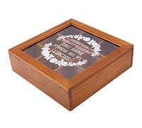 Pqahffowr 9 Sección de Madera Elegante Caja de Té Compartimientos Bolsa Contenedor Cofre Almacenamiento Nueva Tienda Cajas Cosméticos Jewelly 24 x 24 x 7 Cm - Color de Madera