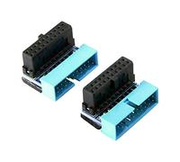 Pqahffowr - Adaptador de extensión macho con ángulo de 90 grados USB 3.0 One de 20 pines alto y bajo para placa base