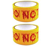 Pqahffowr - Advertencia para decoración de Halloween, no entrar en rollo de advertencia espeluznante, accesorio decorativo de bricolaje para exterior, 2 piezas
