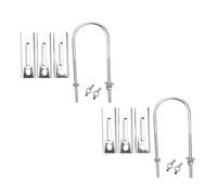 Pqahffowr - Bloque de mandíbula en V con pinza de mástil de doble antena con pernos, en forma de U, kit de soporte de mástil resistente antioxidante para TV, CB, jamón