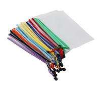 Pqahffowr - Bolsa de documento de bolsillo con cremallera y carpetas de archivos con cremallera de plástico, tamaño A4, para suministros de oficina