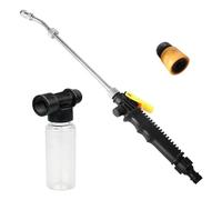Pqahffowr Boquilla 2 en 1, herramienta de limpieza para pulverizador de riego de 25,6 pulgadas, plástico negro + metal con olla de espuma y conector estándar