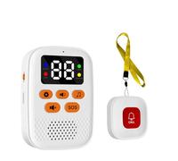 Pqahffowr Botón de Llamada Inalámbrico para Cuidadores, Monitor de Emergencia SOS con Vibración, Localizador Personal para el Cuidado de Personas Mayores, Color