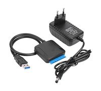 Pqahffowr - Cable de datos USB a Sata, cable USB 3.0 Easy Drive de 2,5/3,5 pulgadas, cable adaptador de disco duro Sata (enchufe europeo)