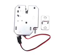 Pqahffowr Cerradura De Control Eléctrico Cerradura De Puerta Electromagnética DC 12V 2A Pestillo De Cerradura De Cajón Armario Plateado De Acero