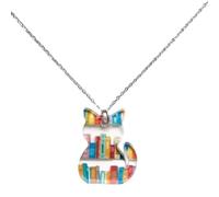 Pqahffowr Collar de con Libros Collar de con TemáTica de Libro Pendientes de Libro de Dorado Collar de y Libro Regalos para Amantes de los Gatos y los Libros