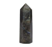 Pqahffowr Columna de Cristal de Piedra Lunar Labradorita Natural Cuarzo Columna de Cristal Punto de Varita Piedra Curativa DecoracióN del Hogar 5-6Cm