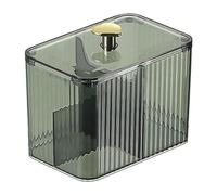 Pqahffowr Dispensador Hisopos AlgodóN, Soporte para Hisopos AlgodóN 3Rejillas con Tapa Transparente, Caja Almacenamiento con Soporte para Almohadillas AlgodóN Tipo Simple para CosméTicos, A